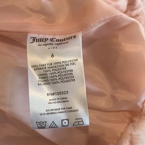 Juicy Couture Kids Pink Faux Fur Coat - Picture 5 of 6